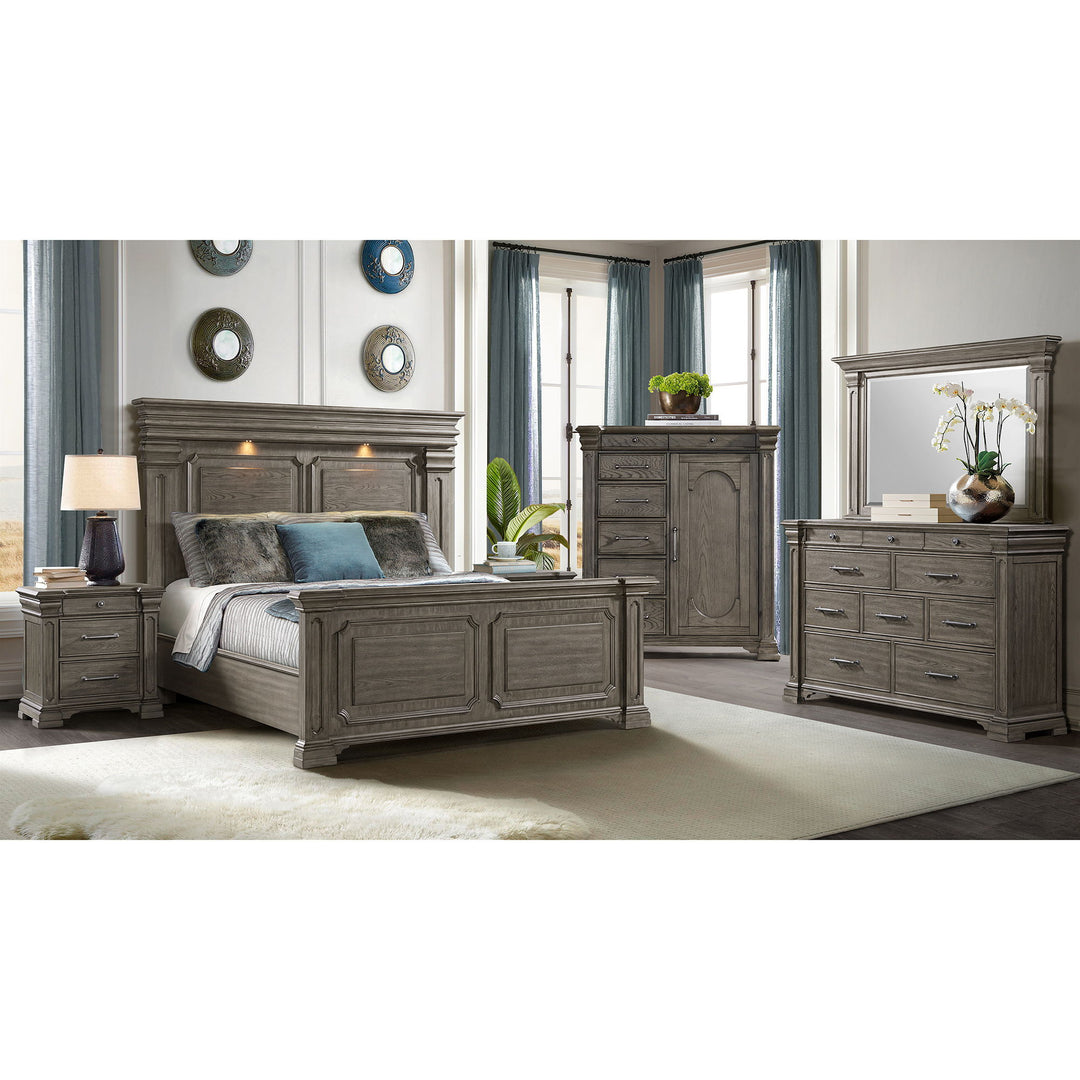 Kings Court - 1 Door And 7 - Drawer Chest - Gray