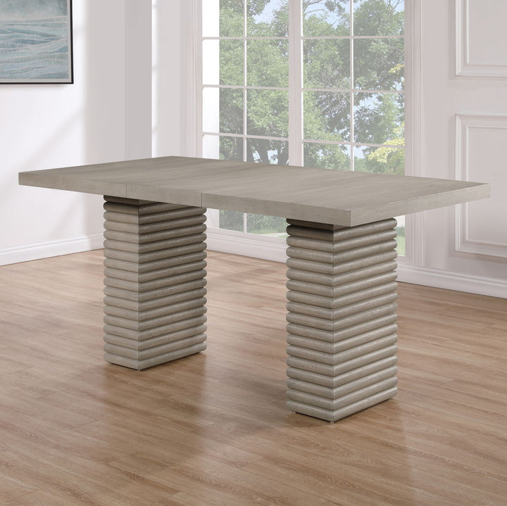 Lily - 60-78" Counter Table With 18" Leaf - Gray