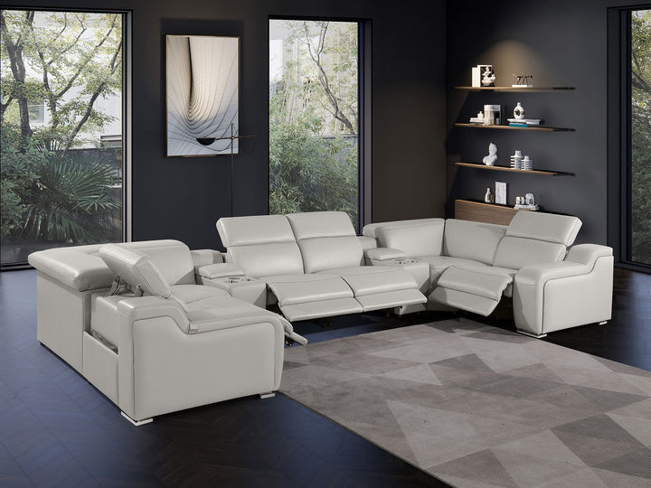 1116 - 8-Piece U-Shaped Sectional Sofa In With 4 Power Recliners &amp; Power Headrest