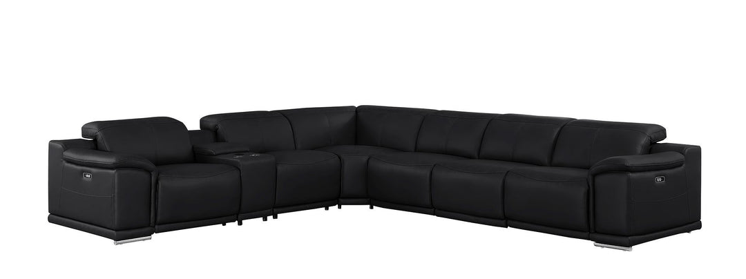2679 - 7-Piece L-Shaped Power Reclining Sectional In Genuine Leather (4 Recliners)