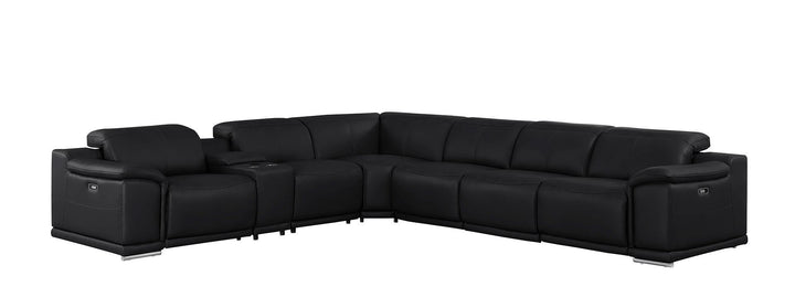 2679 - 7-Piece L-Shaped Power Reclining Sectional In Genuine Leather (4 Recliners)
