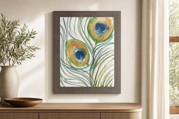 Peacock Abstract I By Samuel Dixon - White