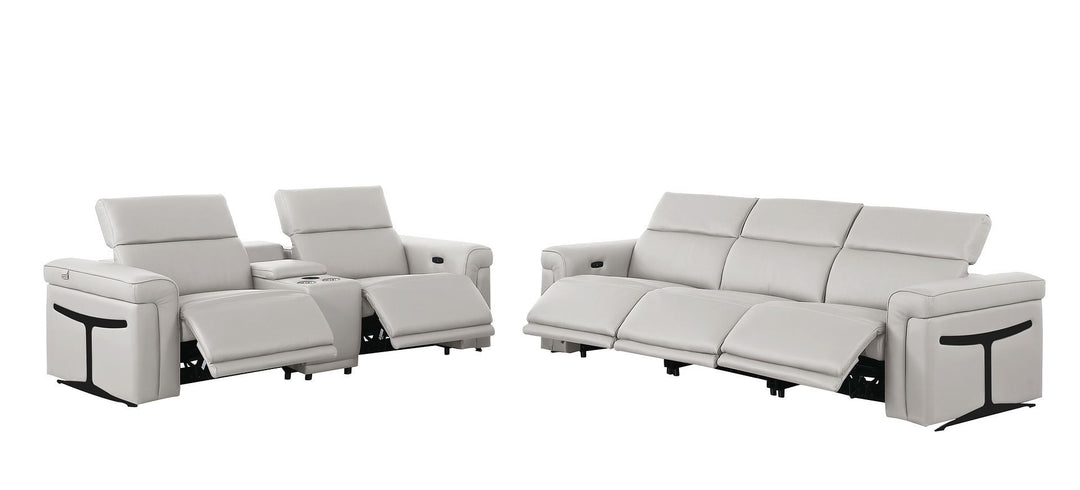 1126 - 6-Piece Modular Power Reclining Sofa And Console Loveseat Set In With 5 Power Recliners &amp; Power Headrests