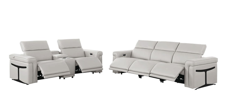 1126 - 6-Piece Modular Power Reclining Sofa And Console Loveseat Set In With 5 Power Recliners &amp; Power Headrests