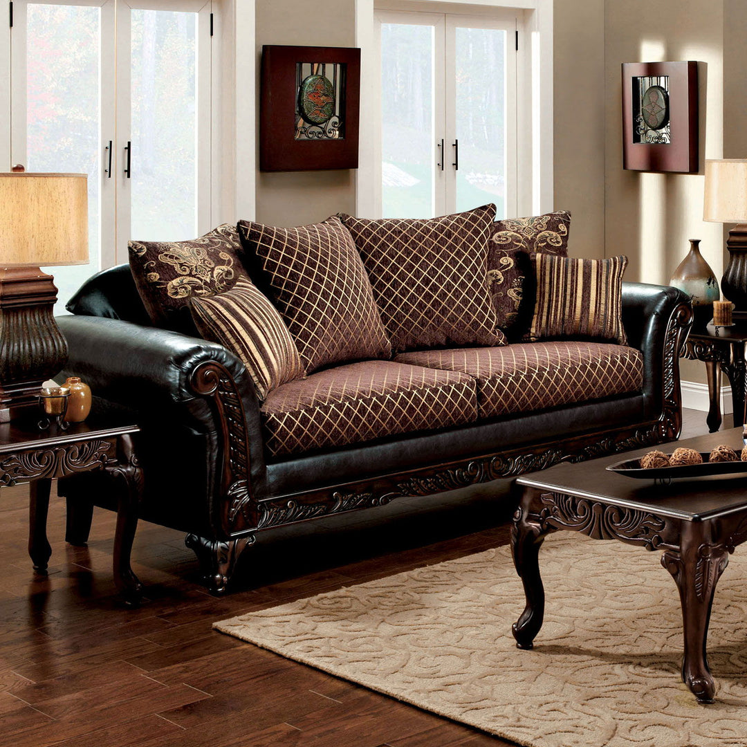 San Roque - Sofa - Brown / Espresso / Dark Cherry