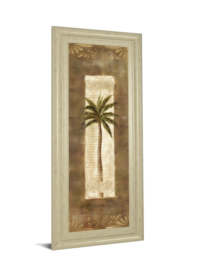 Scroll Palm Il By Carol Robinson - Framed Print Wall Art - Beige