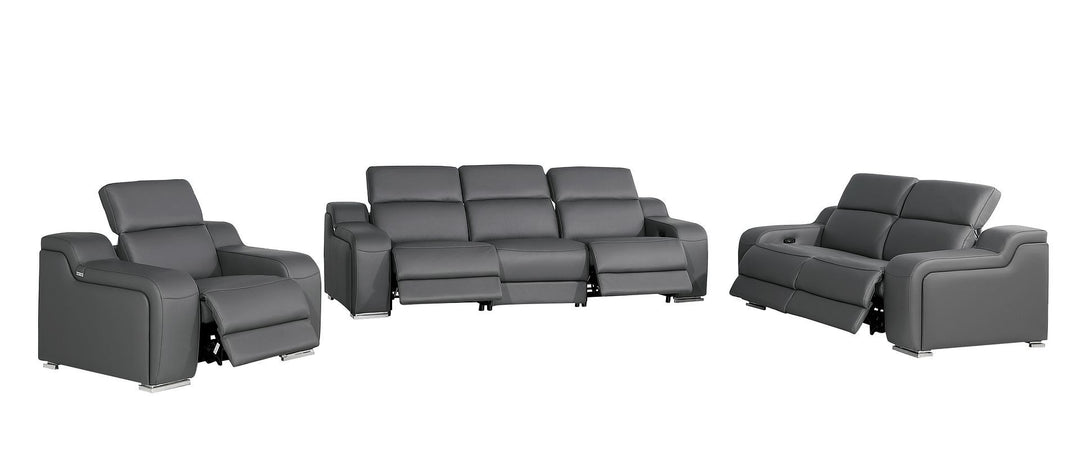1116 - 6-Piece Modular Power Reclining Sofa, Loveseat &amp; Chair Set In With 5 Power Recliners &amp; Power Headrests