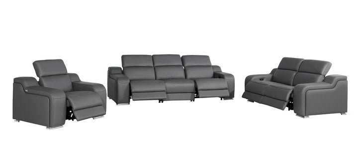 1116 - 6-Piece Modular Power Reclining Sofa, Loveseat &amp; Chair Set In With 5 Power Recliners &amp; Power Headrests