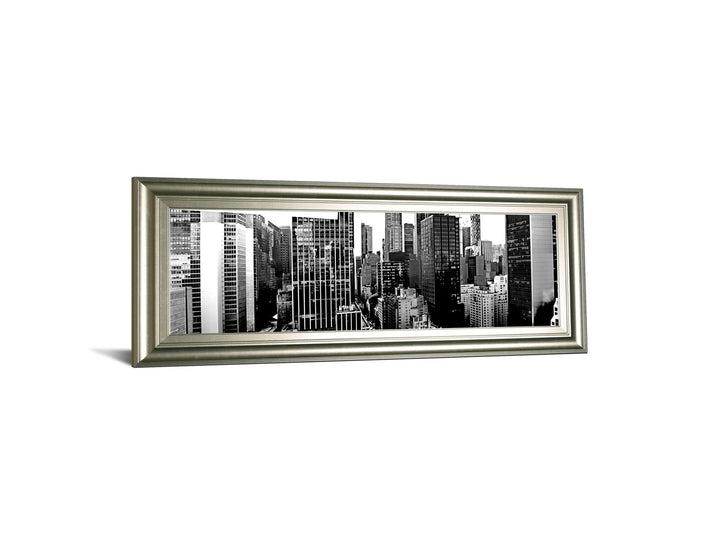 Panorama Of NYC VII By Jeff Pica - Framed Print Wall Art - Dark Gray