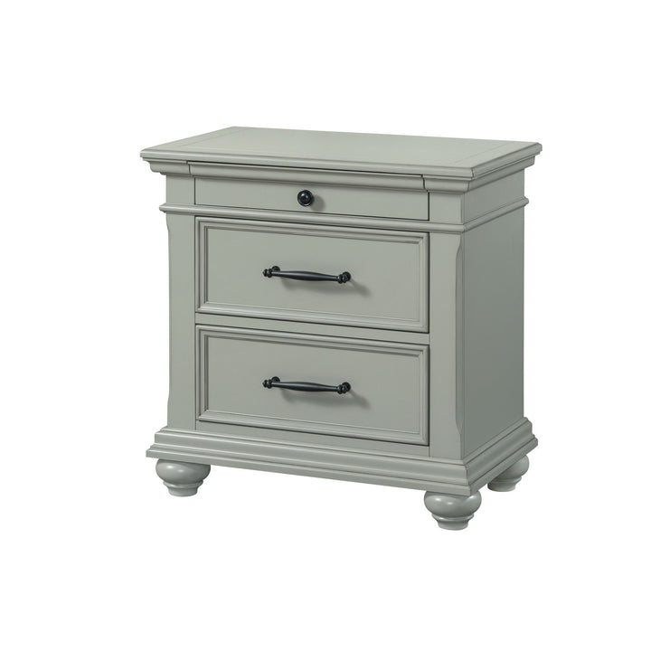 Slater - Nightstand With USB - Gray