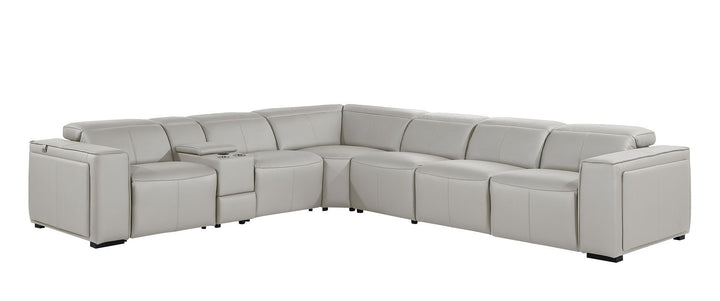 1224 - 7-Piece L-Shaped Sectional Sofa In With 4 Power Recliners &amp; Power Headrests