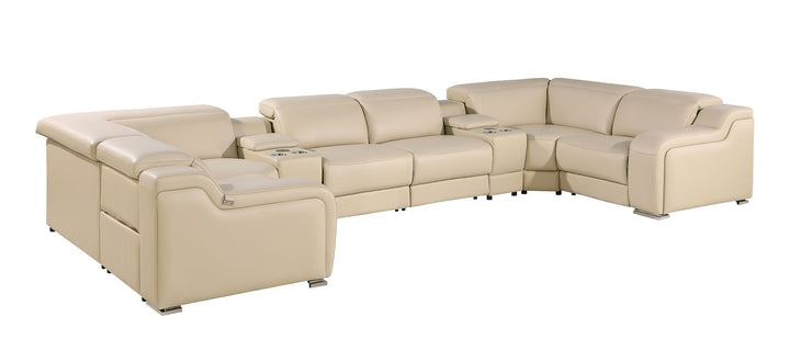 1116 - 10-Piece U-Shaped Sectional Sofa In With 4 Power Recliners &amp; Power Headrests