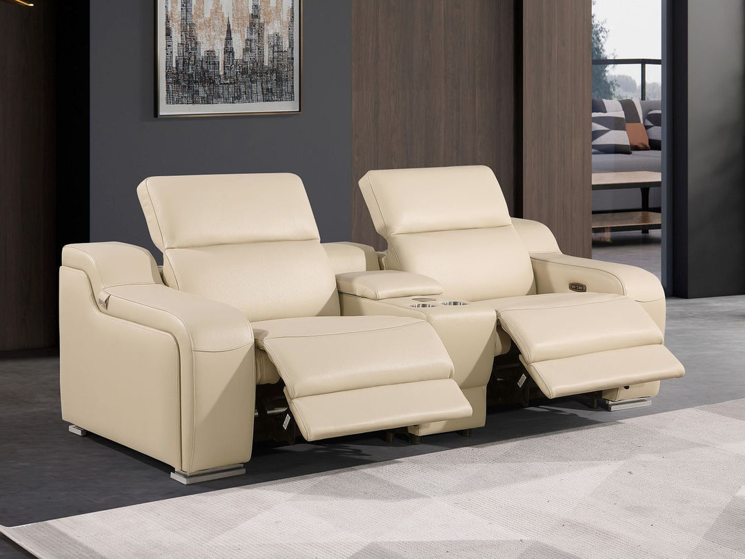 1116 - 3-Piece Modular Power Reclining Console Loveseat In With 2 Power Recliners &amp; Power Headrests