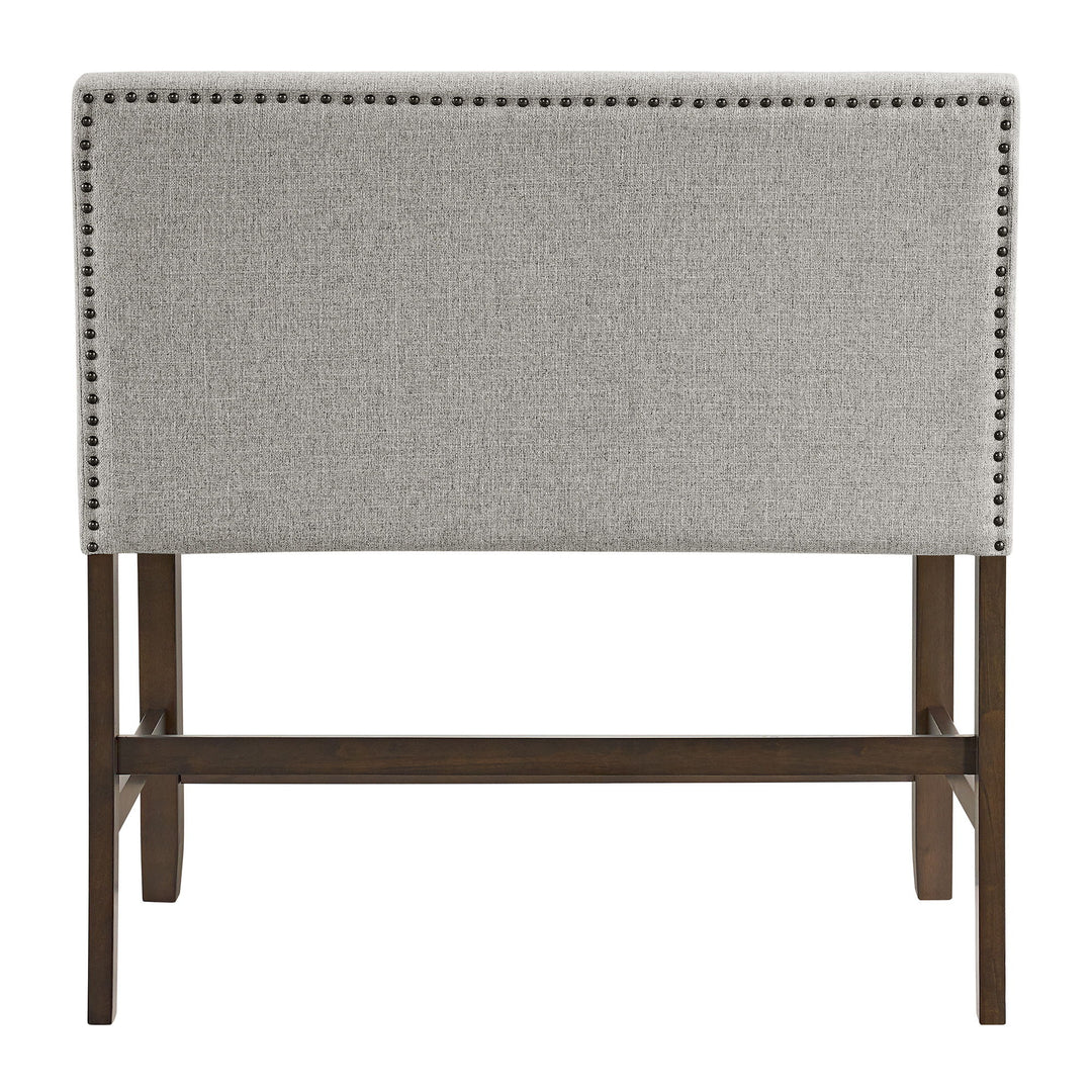 Seneca - Counter Bench With Upholstered Back And Fabric - Brown