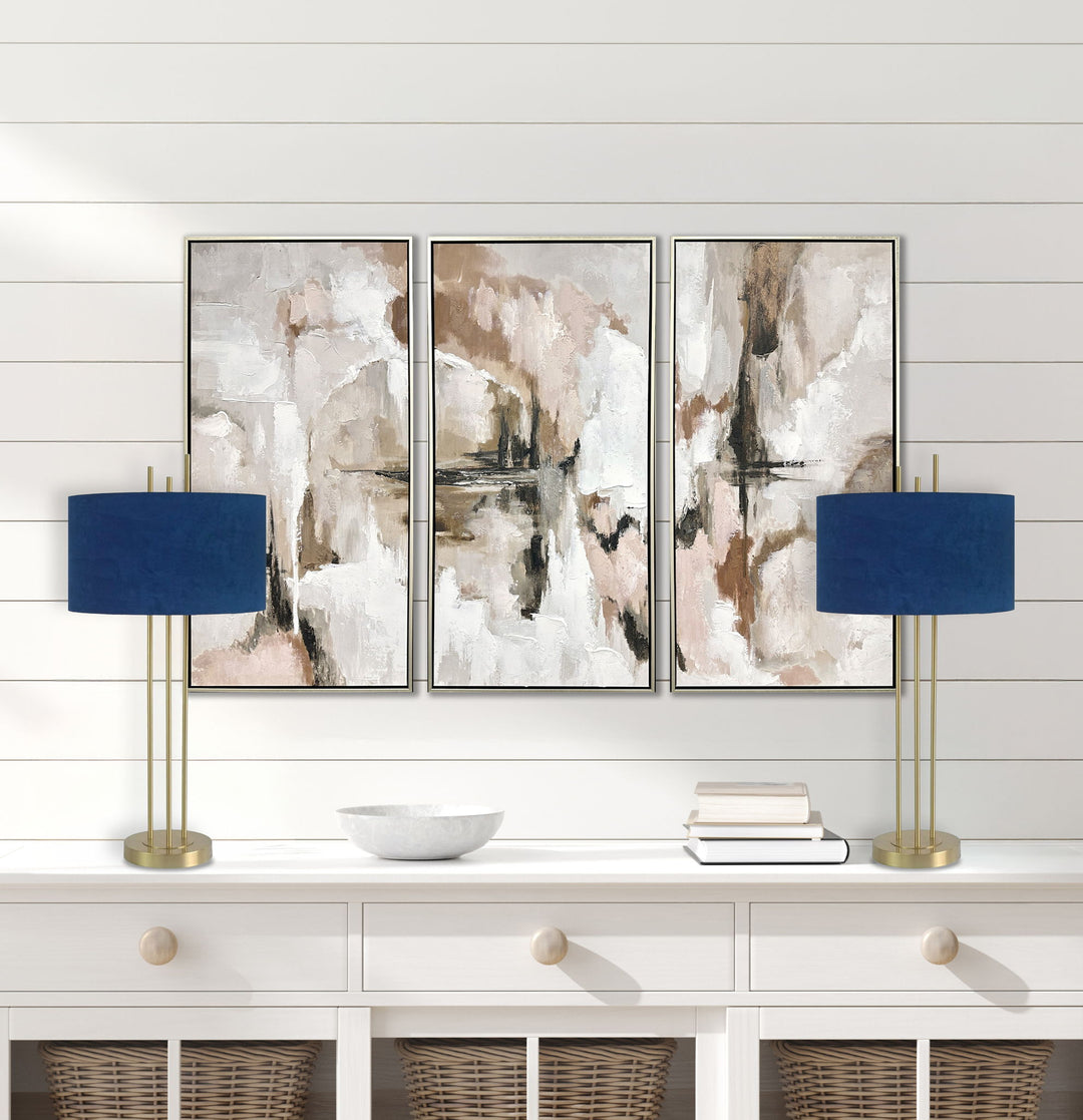 "Velvet Radiance" Metal Table Lamp (Set of 2) - Plated Gold Fiish