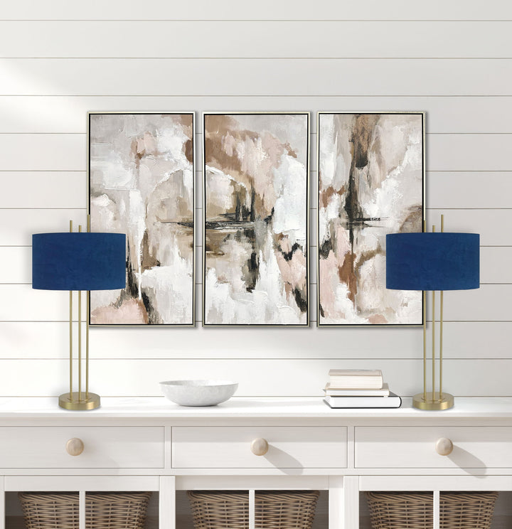 "Velvet Radiance" Metal Table Lamp (Set of 2) - Plated Gold Fiish