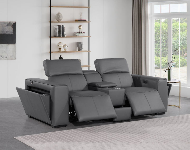 1224 - 3-Piece Modular Power Reclining Loveseat In With 2 Power Recliners &amp; Power Headrests