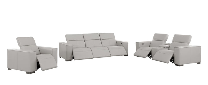 1208 - Modular Leather Set With 6 Power Recliners &amp; Power Headrests