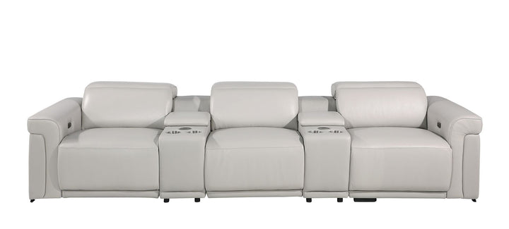 1126 - 5-Piece Modular Power Reclining Sofa In With 3 Power Recliners &amp; Power Headrests