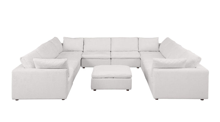 1100 - 11-Piece U-Shaped Sectional In Italian Fabric - Pearl