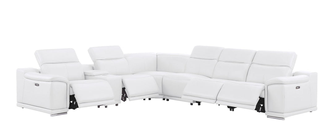 2679 - 7-Piece L-Shaped Power Reclining Sectional In Genuine Leather (4 Recliners)
