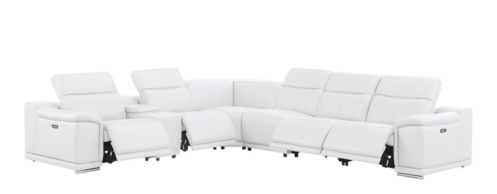 2679 - 7-Piece L-Shaped Power Reclining Sectional In Genuine Leather (4 Recliners)