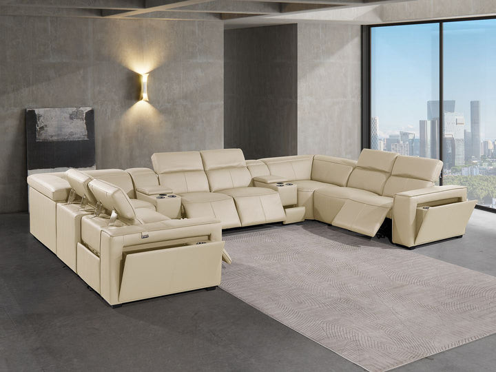 1224 - 10-Piece U-Shaped Sectional Sofa In With 4 Power Recliners &amp; Power Headrests