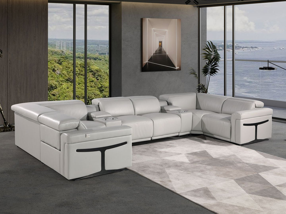 1126 - 8-Piece U-Shaped Sectional Sofa In With 2 Power Recliners & Power Headrests