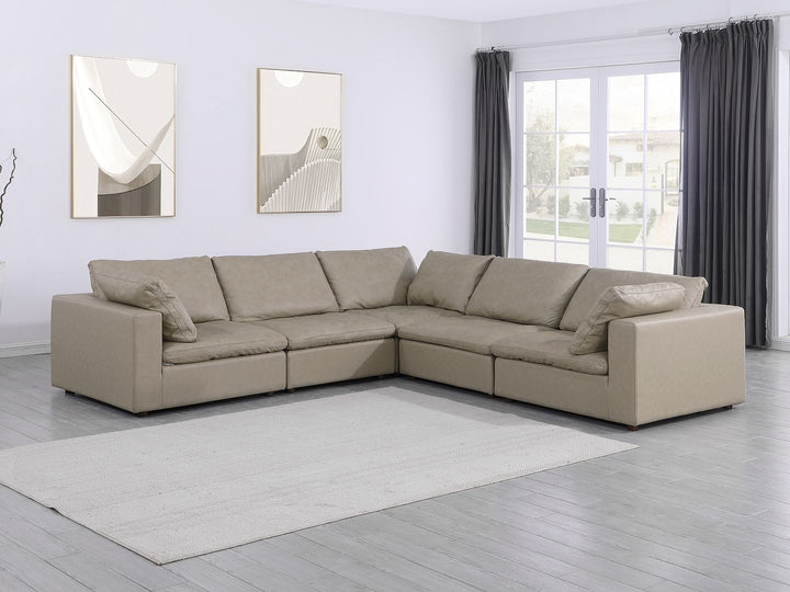 1100 - 5-Piece L-Shaped Sectional (Top-Grain Italian Leather)