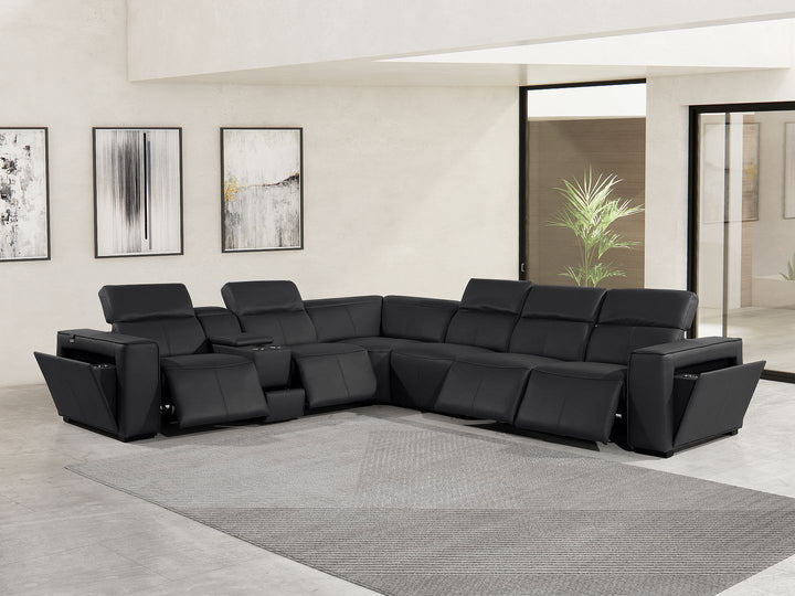 1224 - 7-Piece L-Shaped Sectional Sofa In With 4 Power Recliners &amp; Power Headrests