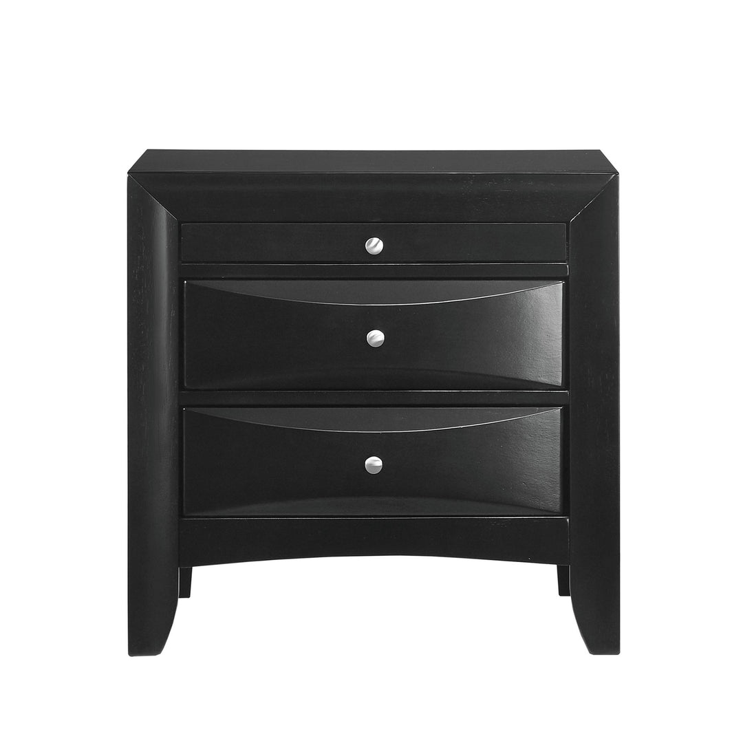 Emily - 3-Drawer Nightstand - Black