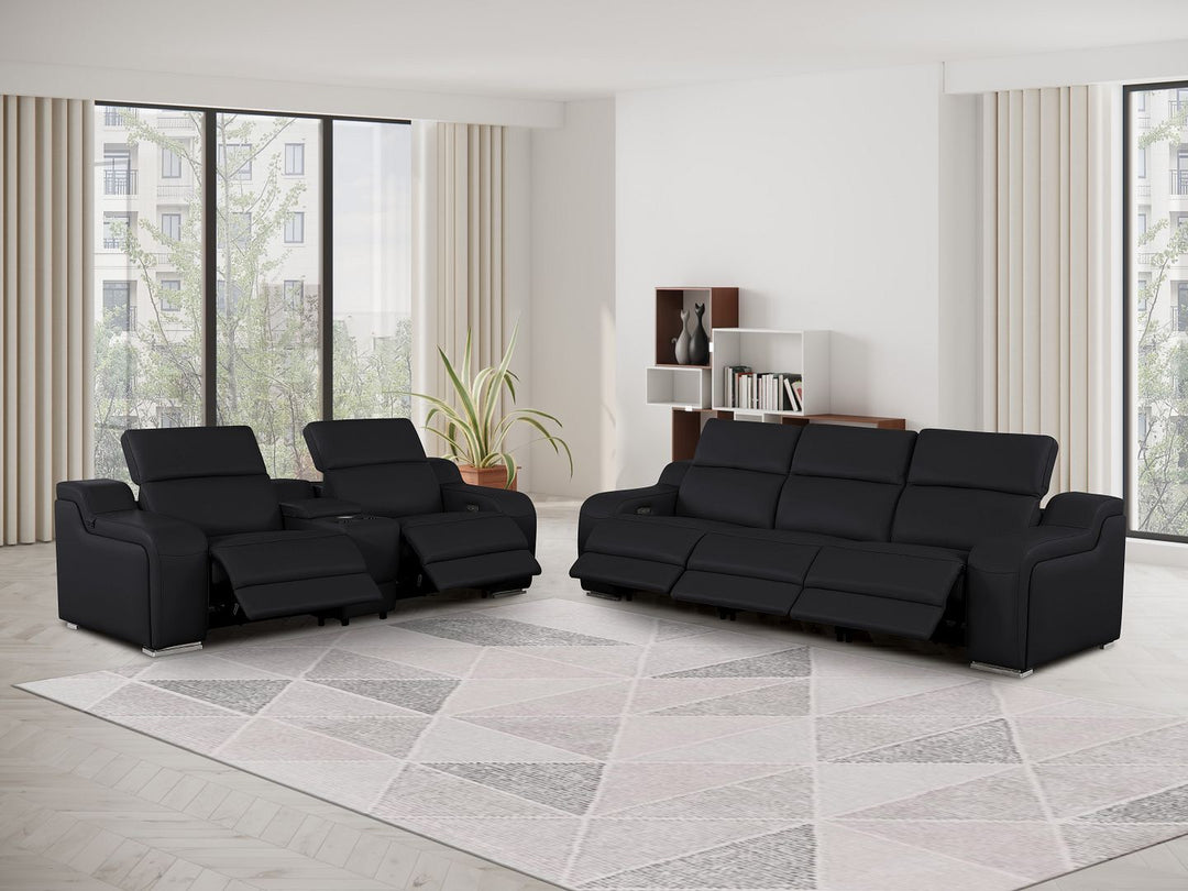 1116 - 6-Piece Modular Power Reclining Sofa And Console Loveseat Set In With 5 Power Recliners &amp; Power Headrests