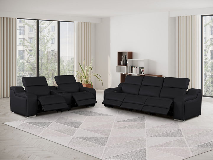 1116 - 6-Piece Modular Power Reclining Sofa And Console Loveseat Set In With 5 Power Recliners &amp; Power Headrests