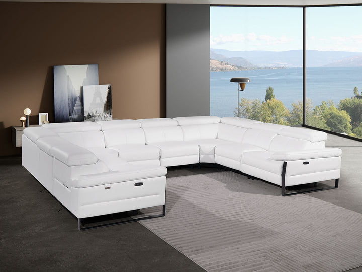1246 - 8-Piece U-Shaped Modular Power Reclining Sectional With 4 Power Recliners And Power Headrests