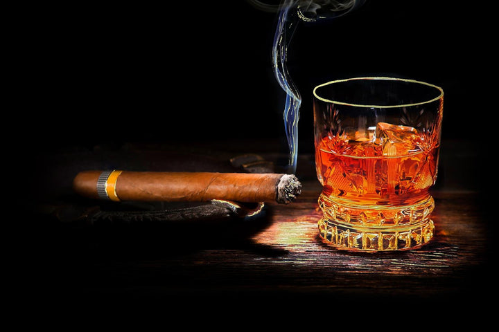 Tempered Glass With Foil - Cohiba &amp; Whiskey - Black