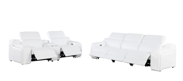 1116 - 6-Piece Modular Power Reclining Sofa And Console Loveseat Set In With 5 Power Recliners &amp; Power Headrests