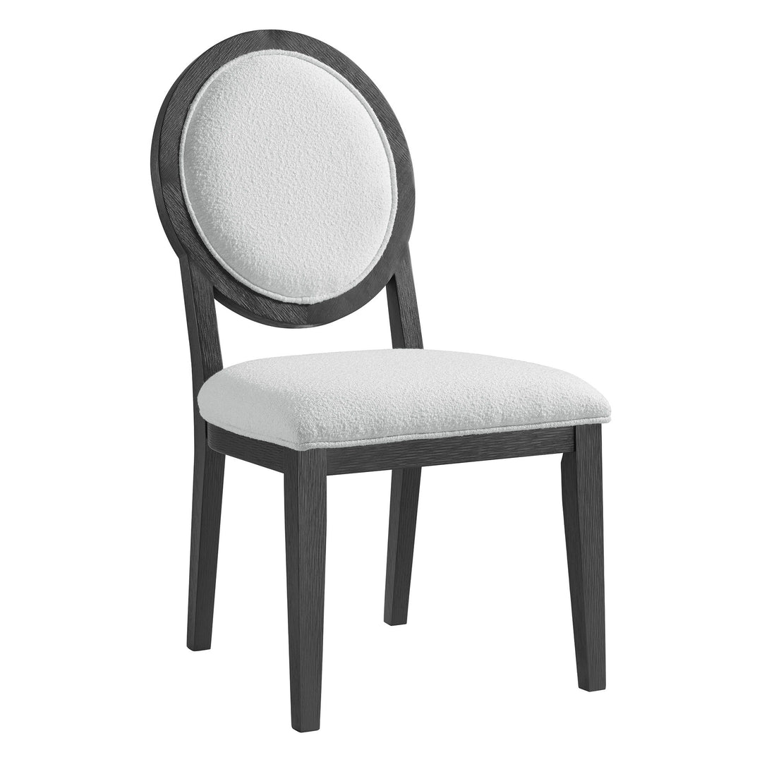 Versailles - Contemporary Round Back Dining Chair (Set of 2) - Black / White