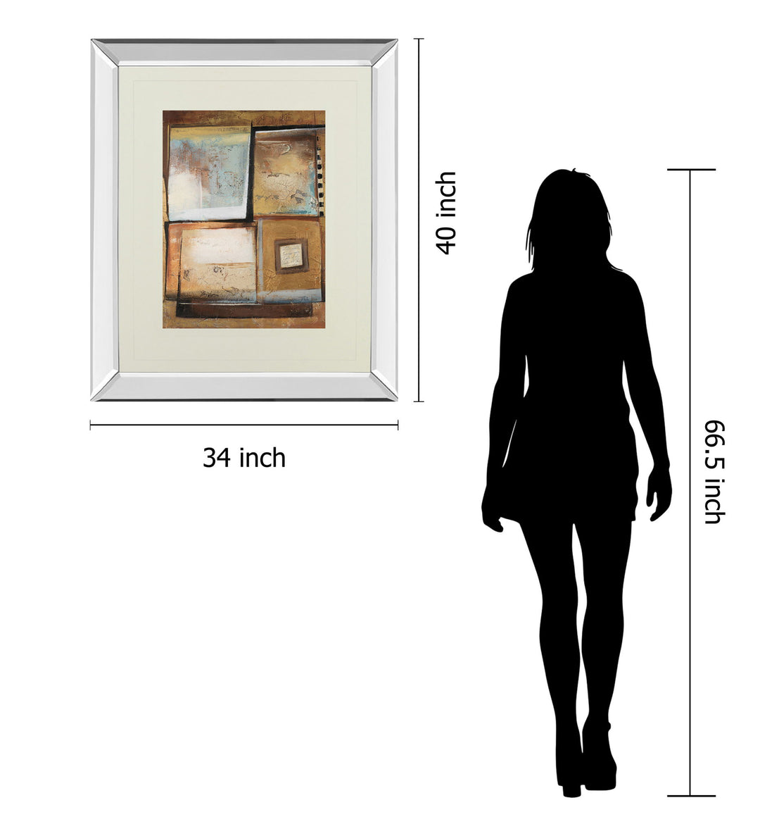 Abstract Il By Patricia Pinto - Mirror Framed Print Wall Art - Beige