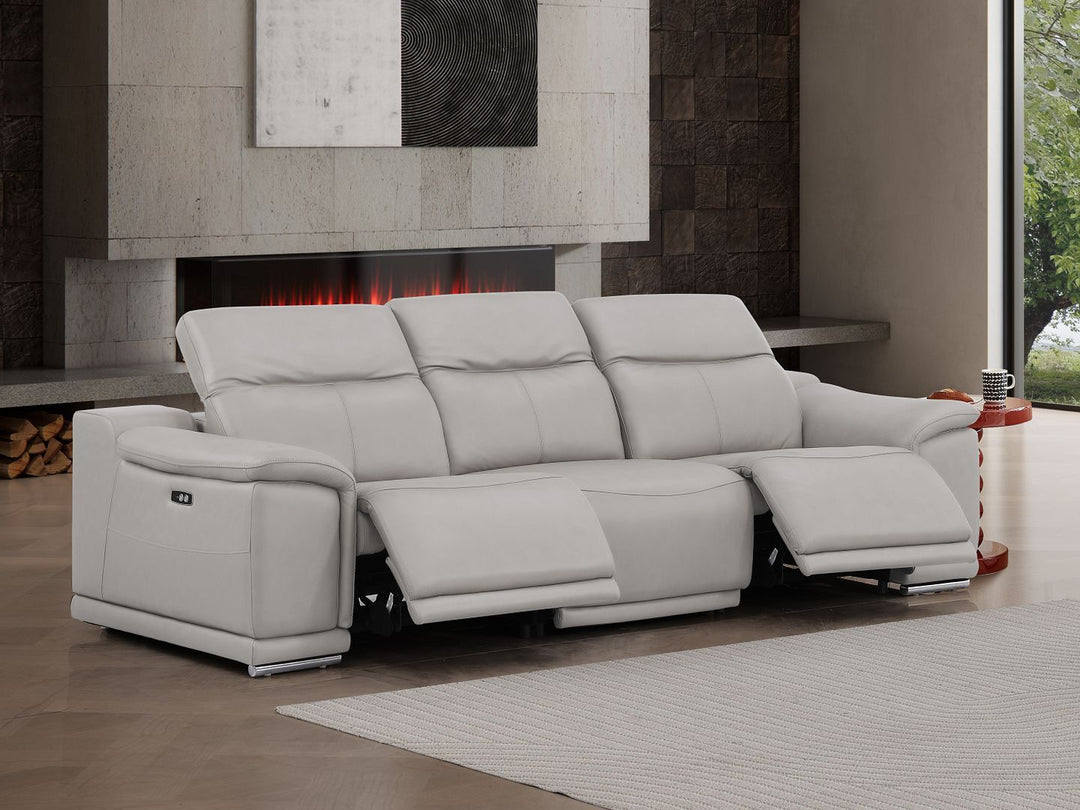 2679 - Genuine Leather Sofa With Dual Power Recliners