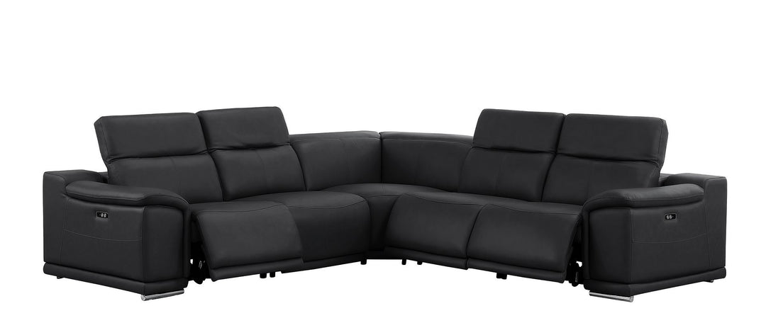 2679 - 5-Piece L-Shaped Power Reclining Sectional In Genuine Leather (3 Recliners)