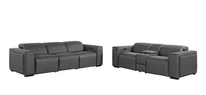 1224 - 6-Piece Modular Power Reclining Sofa And Console Loveseat Set In With 5 Power Recliners &amp; Power Headrests