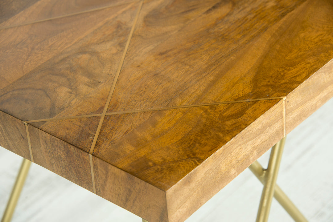 Walter - Brass Inlay Sofa Table - Brown