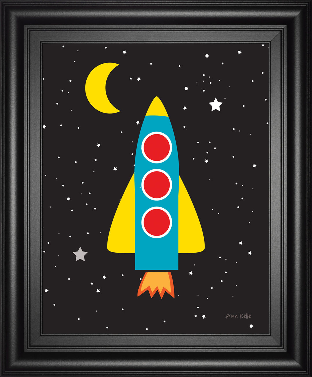 Blast Off By Ann Kelle - Framed Print Wall Art - Black