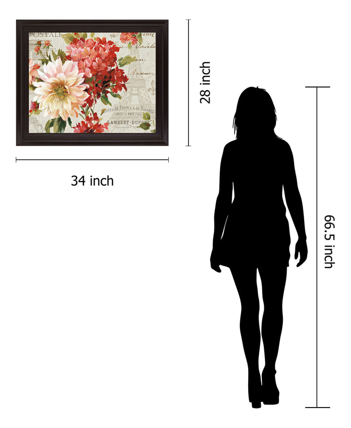Blushing Parisian Petals - 28" x 34" Framed Wall Art