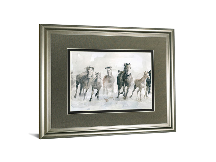 Running Wild By Carol Robinson - Framed Watercolor Print Wall Art - Dark Gray