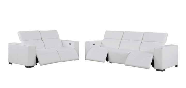 1208 - Leather Reclining Set (Sofa &amp; Loveseat With 4 Power Recliner)