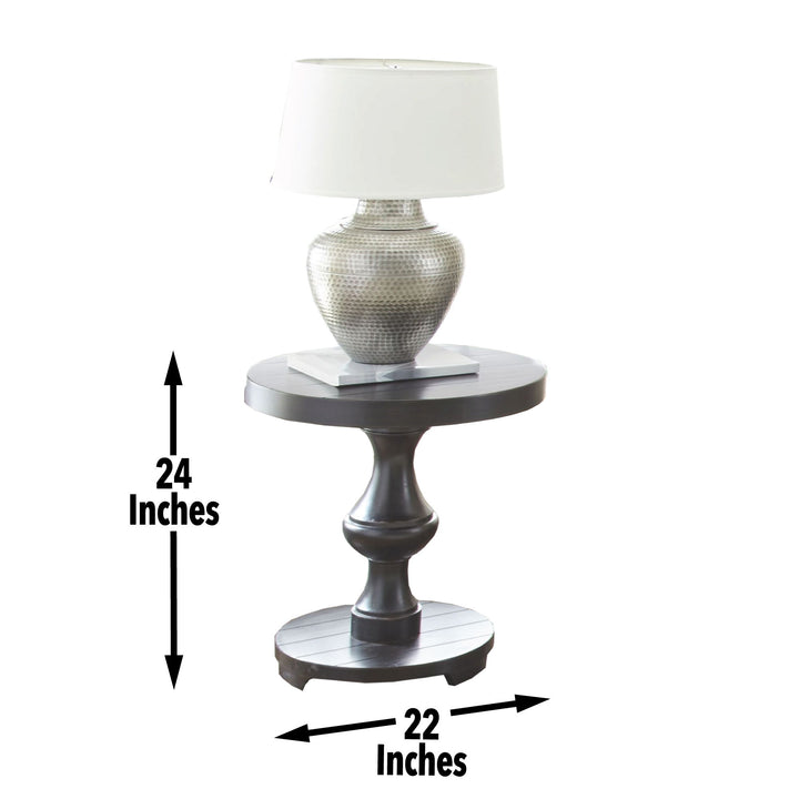 Dory - Round End Table - Ebony