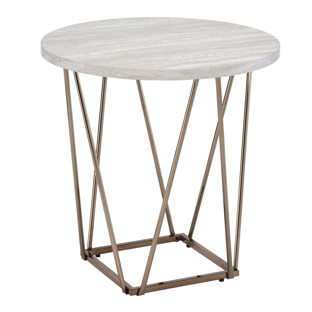 Rowyn - Faux Marble Top End Table - Gray