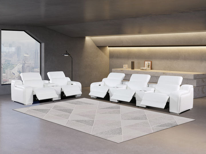 1116 - 8-Piece Modular Power Reclining Sofa, Loveseat &amp; Chair Set In With 5 Power Recliners &amp; Power Headrests
