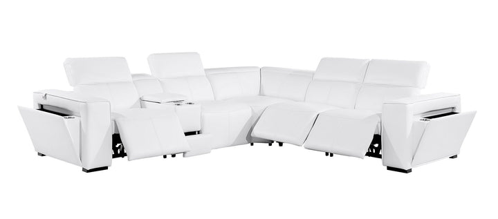 1224 - 5-Piece L-Shaped Sectional Sofa In With 3 Power Recliners &amp; Power Headrests